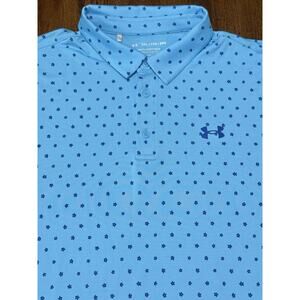 Under Armour Playoff Polo Mens XXL 2XL Blue Floral AOP Golf Performance Stretch